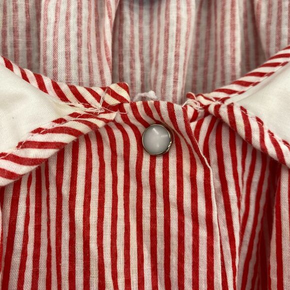 Vintage Tara Plus Robe Womens Large Red Moo Moo Embroidered Snap Pocket USA - Picture 7 of 11